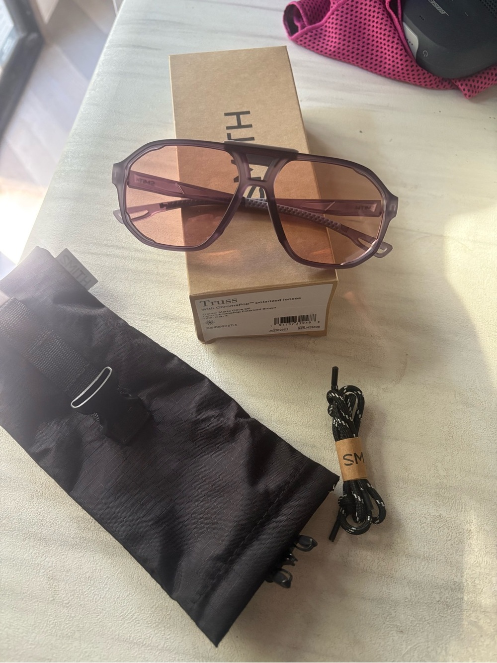 SMITH Truss Sunglasses Translucent Purple with Brown Lenses